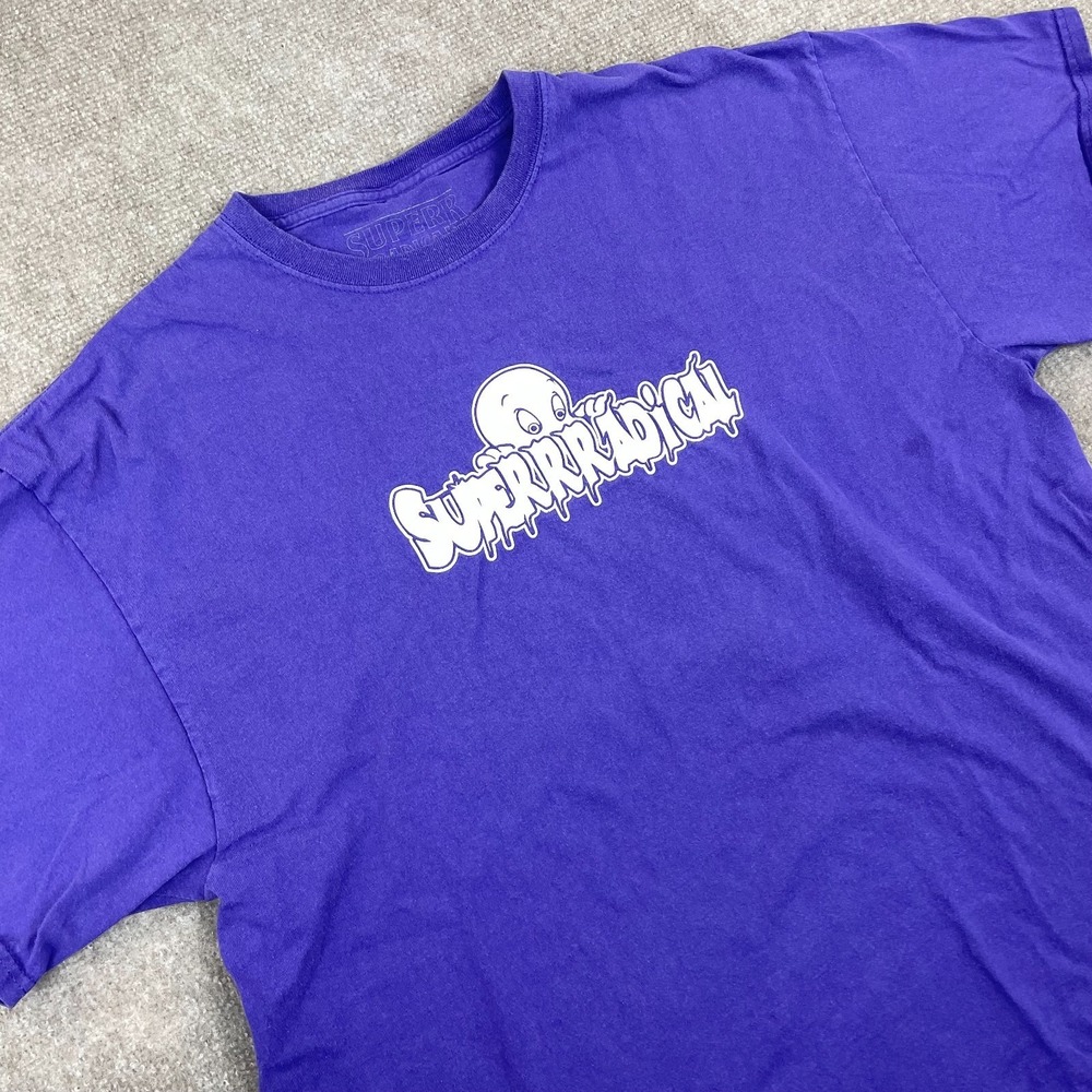 Superrradical Casper Ghost Cartoon T Shirt Mens XL Purple Short Sleeve Crew Neck